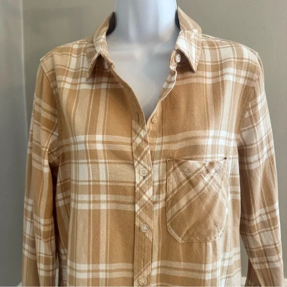 Gap Women's Soft‎ Cotton Relaxed Fit Button Up Flannel Shirt Size XXLarge -New - Picture 2 of 11